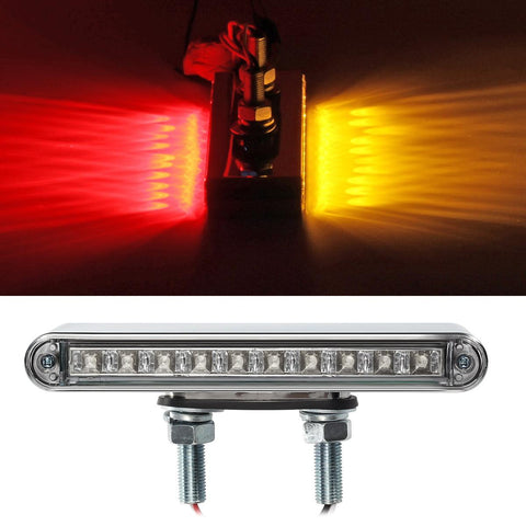 Image of Partsam 2Pcs 6.5inch Double Face Truck Semi Trailer Light Bars 10LED Red/Amber Clear Lens Waterproof with Double Studs Sealed Dual Face Led Turn Signal Stop Tail Marker Lights 12V