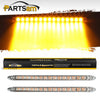 Image of Partsam 2Pcs 12inch Amber Led LED Trailer Light Bar 15-2835-SMD Clear Lens with Chrome Bezel Sealed Thin LED Turn Signal Marker Identification Light Bar for Trucks Trailers RV Surface Mount