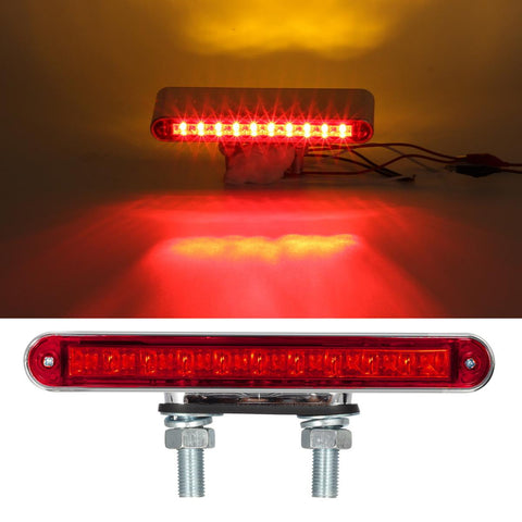 Image of Partsam 2Pcs 6.5inch Red / Amber LED Combo Double Face Truck Semi Trailer Light Bars 10LED Waterproof with Double Studs Sealed Truck Trailer Led Pedestal Turn Signal Stop Tail Marker Clearance Lights 12V