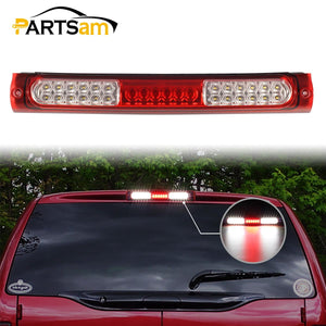 Partsam High Mount Led 3rd Brake Light Bar Replacement for F150 97-04 Rear Top Roof Cab Center Mount Third Brake Light Stop Tail Cargo Light Lamps Assembly Chrome Housing Waterproof