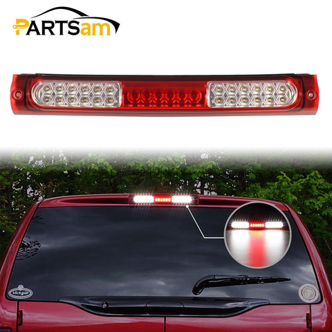 Image of Partsam High Mount Led 3rd Brake Light Bar Replacement for F150 97-04 Rear Top Roof Cab Center Mount Third Brake Light Stop Tail Cargo Light Lamps Assembly Chrome Housing Waterproof