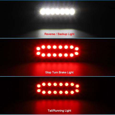 Image of Partsam 2Pcs 6.3 inch Oval Led Stop Turn Tail Lights with Reverse Lights Red and White Clear Lens 23 LED, Sealed 6.3 inch Oval led Trailer Tail Lights Backup Lights w reflectors Grommet Flush Mount
